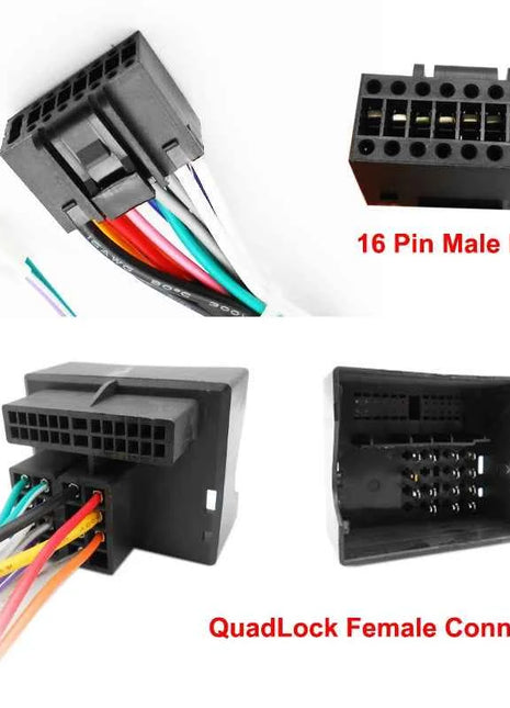 Cablaggio Quadlock Spina a 16 pin a connettore Quad Lock Adattatore cavo autoradio per Golf Mk5 Mk6 Jetta 6 Octavia Mk1 Mk2