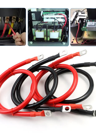 Cavo per Inverter Batteria 8AWG 6AWG 4AWG, Cavo in Rame Puro Intrecciato per Energia Solare, UPS, Connessione Auto con Terminali a Capocorda M8