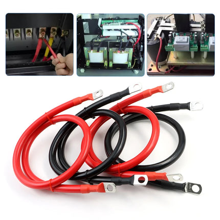Cavo per Inverter Batteria 8AWG 6AWG 4AWG, Cavo in Rame Puro Intrecciato per Energia Solare, UPS, Connessione Auto con Terminali a Capocorda M8