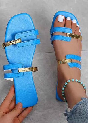Scarpe da donna Summer Flats Flip flop Dress Shallow Casual donna Slides roma Open-toe pantofole da donna Slingback Sandals2023