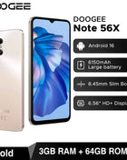 DOOGEE Note56 X 5G Mobile Phone 8.45mm Slim Body 6.56