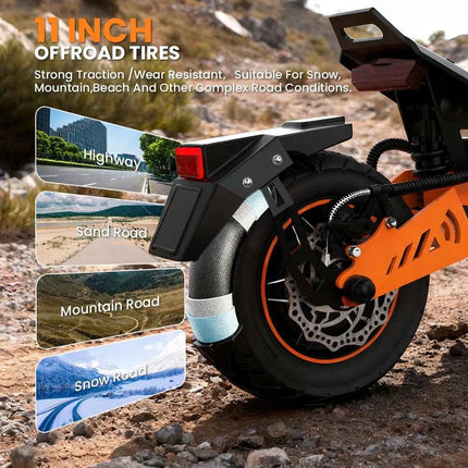 TOFUN TF5 PRO Adult Electric Scooter 1200W*2 Motor 48V18.2AH Battery Off-Road Escooter 11" Off-Road Tire Foldable E-Scooter