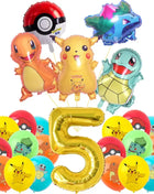 Forniture per decorazioni per feste di compleanno a tema Pokemon Cartoon Pokemon Go Stoviglie Tazze Piatti Palloncino Pikachu per bomboniere per baby shower