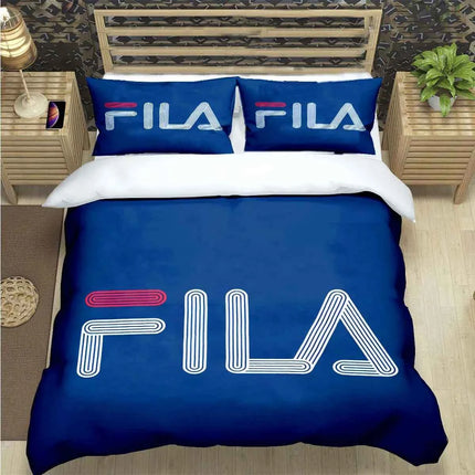 Hot Logo Print Bedding Sets Bed Supplies Set  Comforter Set  Teens Girls Cartoon Twin Single Kid  F-Fila Luxury Gift