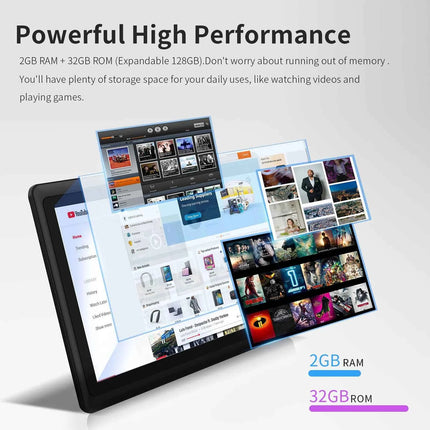 Pritom Tablet PC da 7 pollici, Android 13 Quad Core, 4 GB (2+2 GB virtuale) RAM 32 GB ROM, WiFi, doppia fotocamera, USB C, con custodia in pelle