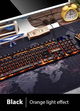 KM320 Keyboard And Mouse Set Waterproof Luminous Game Backlit Keyboard