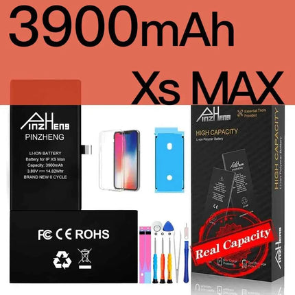 PINZHENG Real High Capacity Battery For iPhone 8 SE2020 6 6S 7 8Plus X Xs Max Xr Phone Replacement Batteries Warranty One Year