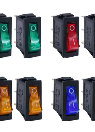 8 Pieces AC 250V/15A, 125V/20A LED Illuminated On/Off SPST 3 Pin 2 Position Mini Boat Rocker Toggle Switch Snap-in for DIY Home