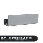 Black Bathroom Organizer Shelf With Hooks Aluminum Kitchen Decoration Shelves On Wall Shower Storage Rack Wall Mount