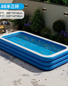 Inflatable Pool Made of Thick PVC, Foldable, Portable, Large for Families, Garden, Children and Adults, with Slide, Pool Accessories