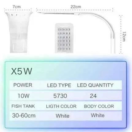 LED Aquarium Light Lighting plants Grow Light 5W/10W Aquatic Plant Lighting Waterproof Clip-on Lamp For Fish Tank