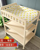 Baby Solid Wood Diaper Changing Table Multi-functional Bathing Massage Touching and Nursing Table for Newborns Movable