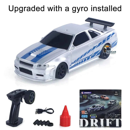 Gifts 1/43 RC Drift Car with Gyro Upgraded Ver 2.4G Remote Control Mini Drift Race Car 4WD Radio Control RC Toys Traffic Cones