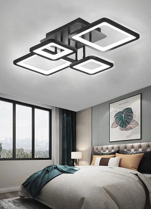 Lampade Moderne per Soggiorno, Lampadario LED Nordico Nero per Camera da Letto e Studio, Illuminazione per Sala da Pranzo, Apparecchi di Illuminazione per Interni