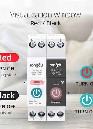 Tuya Wifi Smart Circuit Breaker Switch With Metering 63A1P Din Rail remote control Smart Home Smart Life App Timer Module TONGOU