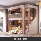 Customizable bunk beds Small apartment sibling bed High and low child and mother slide Space capsule Roof bed