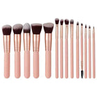 14 PCS Makeup Brush Set With Illuminated Mirror Portable Short Handle LED Light USB Rechargeable Makeup Brushes Kit