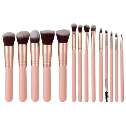 14 PCS Makeup Brush Set With Illuminated Mirror Portable Short Handle LED Light USB Rechargeable Makeup Brushes Kit
