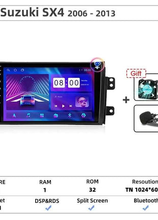 Srnubi Car Radio For Suzuki SX4 Cross 2006-2013 For Fiat Sedici Carplay Android Auto Radio Multimedia Player 4G Wifi GPS 2 Din