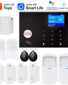 WIFI GSM Home Alarm System Security Alarm Host Anti-theft with Door Gap PIR Motion Sensor Tuya Smart App Control Works with Alexa