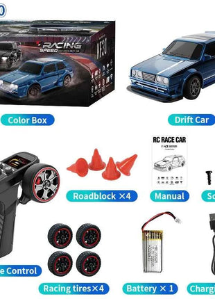 KF30 1:43 4WD RC Car With Gyroscope & Dual Motor System 2.4G Full-Proportional RC High Speed Racing Car LED Lights Toys Gifts