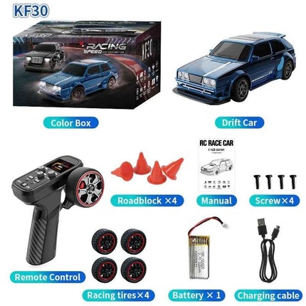 KF30 1:43 4WD RC Car With Gyroscope & Dual Motor System 2.4G Full-Proportional RC High Speed Racing Car LED Lights Toys Gifts