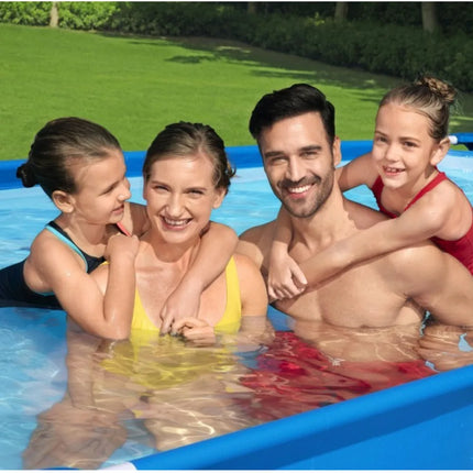Piscina Quadrata Bestway AGP 400*211*80cm, Grande Piscina Familiare con Telaio in Metallo, Piscina Quadrata Pieghevole con Supporto in Tela Cerata