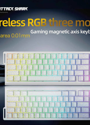 X68HE ATTACK SHARK Magnetic Gaming Keyboard Mechanical Wired for Pro Gaming 0.01mm Rapid Trigg 8000Hz SOCD/Rs 0.125ms 128K Rate