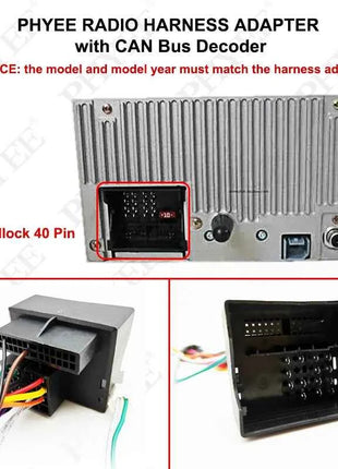 Cablaggio CAN Bus con telaio del pannello radio per Ford Focus 2 dal 2005 al 2011, cavo adattatore per multimediale Android a 16 pin da 9 pollici