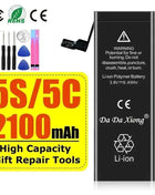 High Capacity Battery For iPhone 4 4S 5 5S 5C SE 2020 6 6S 7 8 SE2 Plus X XR XS 11 Pro Max Mobile Phone Pack New 0 Cycle Seal