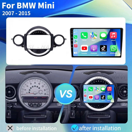 Android16 Radio Qled For BMW MINI Cooper R56 R60 2007 - 2014 Car intelligent systems Navigation GPS Carplay Android auto WIFI+5G