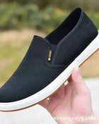 Men's Canvas Sneakers Casual Slip-On Vulcanized Lightweight Flat Shoes Affordable Free Shipping