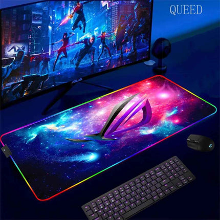Cartoon Asus Deskmat Mouse Pad Gaming LED Mouse Mat 900x400 Mousemats Table Pads PC Office Desk Mat RGB Keyboard Mats XXL