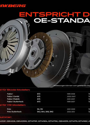 Kit Frizione Frankberg 1x per VW Polo 9A 9N Polo Notchback 9A2 9A4 9A6 9N2 Skoda Fabia I 6Y2 Fabia I Combi 6Y5 02T141153Q