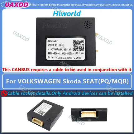 Per VOLKSWAGEN 2 Din Car Golf Tour 7 6 Touareg PASSAT Tiguan Lamando POLO SCIROCCO Lavida Touran Saqitar BORA decoder canbus box