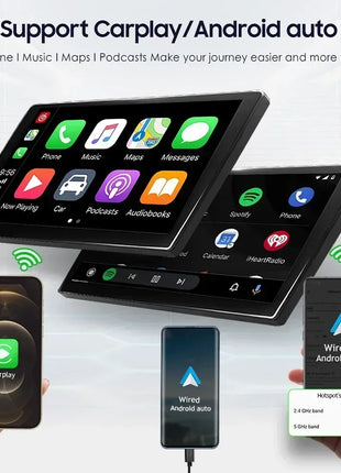 8+128G 10.1'' 360 Rotatable 1 Din AutoRadio GPS for Universal Car Multimedia Player Stereo 1DIN Video Autoradio Carplay HeadUnit