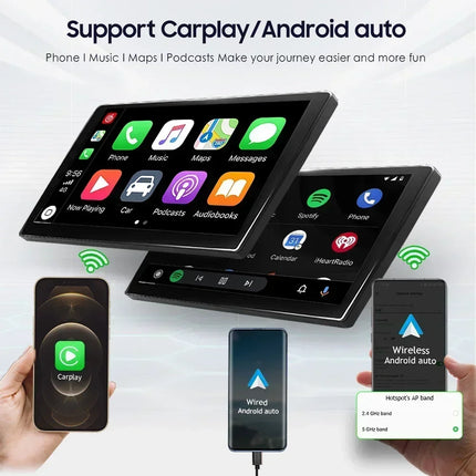 8+128G 10.1'' 360 Rotatable 1 Din AutoRadio GPS for Universal Car Multimedia Player Stereo 1DIN Video Autoradio Carplay HeadUnit