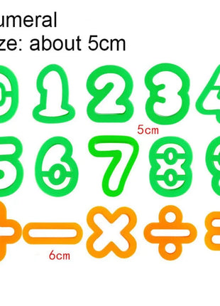 Puzzle Kit di strumenti per pasta da gioco per bambini Numero Lettere Simboli Frese Rulli per pasta Accessori per plastilina in argilla Giocattoli fai da te in età prescolare