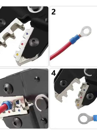 SN-02C Strumento di crimpatura manuale 0.5-2.5 mm² Pinza a cricchetto regolabile 280 pezzi Kit di assortimento