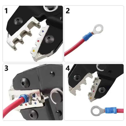 SN-02C Strumento di crimpatura manuale 0.5-2.5 mm² Pinza a cricchetto regolabile 280 pezzi Kit di assortimento