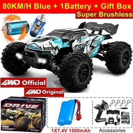 4WD Remote Control Car Off Road 4x4 RC High Speed Buggy Truck Super Brushless 50 or 80KM/H Fast Drift Racing Toy Kids Adults