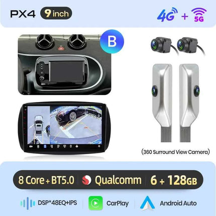 Junsun 8 Core Wireless CarPlay Android Auto Car Radio For Mercedes Benz Smart 453 Fortwo 2014-2020 4G WiFi GPS Navigation Stereo