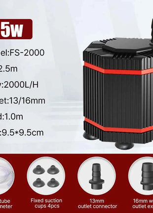 360° Fish Tank Submersible Pump Mini Filter Cleaning Small Bottom Suction Pump Water Circulation Filter Pump Water Change Silent