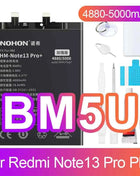NOHON Battery for Xiaomi Redmi Note 13 12 11 10 Pro 9 8 7 6 5 4 11S 10S 9S Batteries BN5P BN53 BN46 BN45 BN5D BP47 BP4K BM5T