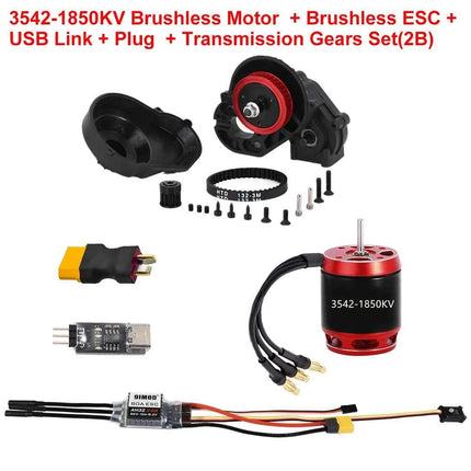 9IMOD RC Brushless Combo AM32 80A ESC 3542 1850KV/2250KV Brushless Motor Gearbox for Axial SCX10 RC Crawler Car Upgrades Parts