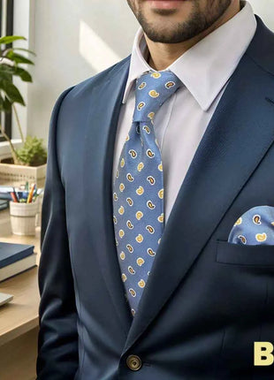 Set Cravatta e Fazzoletto Uomo Colorato 160cm - Accessori Matrimonio