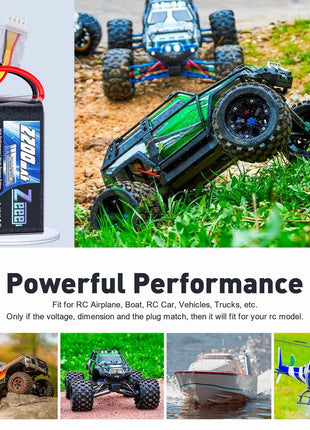 2pcs Zeee 3S 2200mAh Shorty Lipo Battery 11.1V 50C with T/XT60 Plug for RC Car Truck Drone Airplane FPV RC Hobby Models Parts