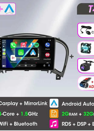 Srnubi Car Radio for Nissan Juke YF15 2010 - 2014 Carplay 4G Multimedia Video Player Navigation GPS WIFI Android Auto Autoradio