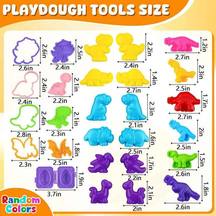 Dinosauro del fumetto Gioca a pasta Stampo Plastilina Giocattoli Accessori per bambini Bambini Forme di plastica 3D Frese Strumenti per plastilina in argilla