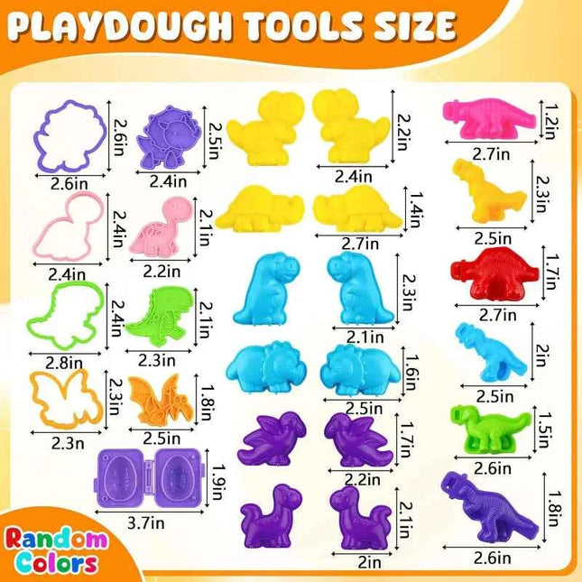 Dinosauro del fumetto Gioca a pasta Stampo Plastilina Giocattoli Accessori per bambini Bambini Forme di plastica 3D Frese Strumenti per plastilina in argilla